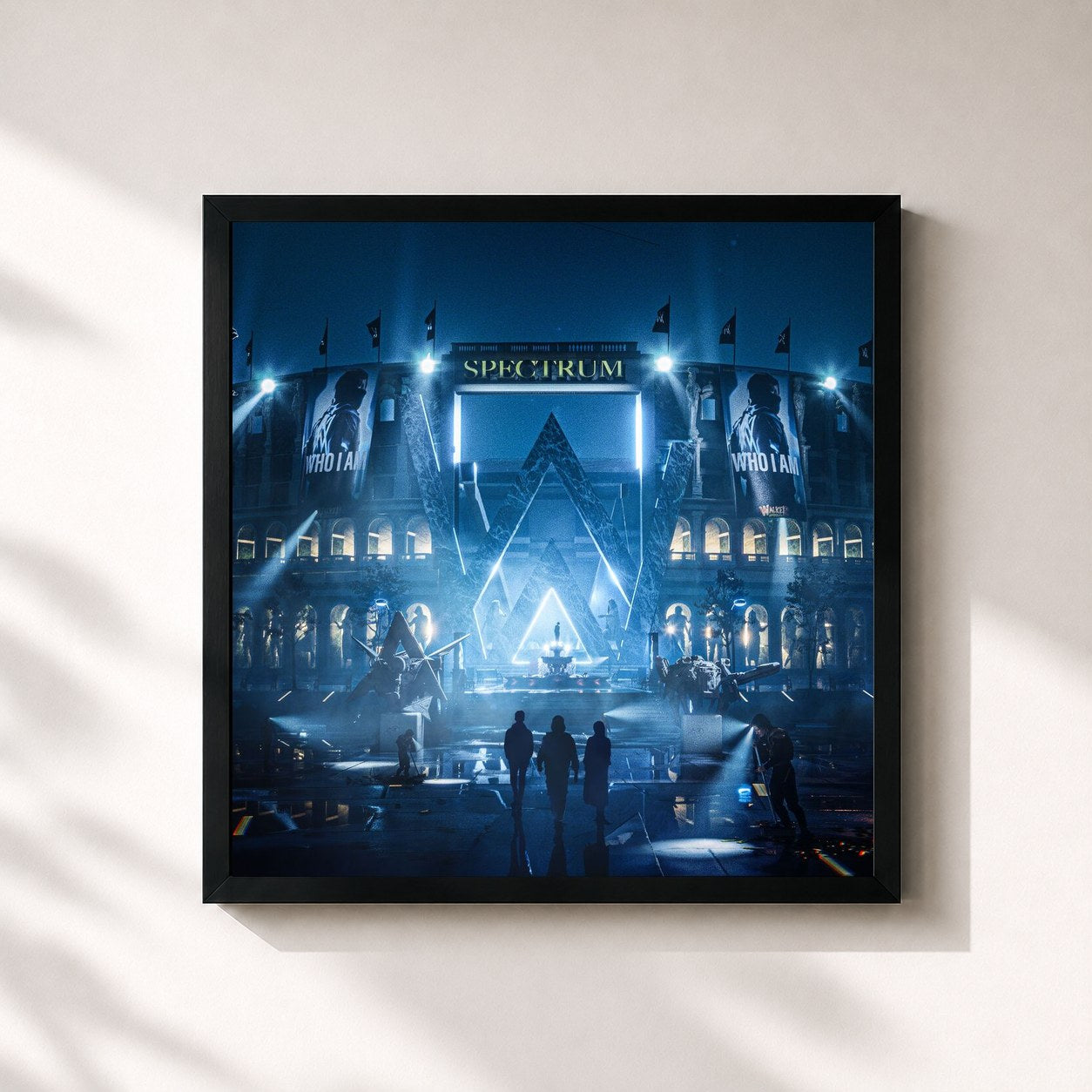 #noir Tableau carré de l'album Who I Am EP de Alan Walker, cadre noir 32x32 cm
