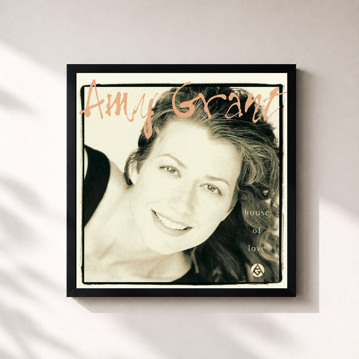 #noir Tableau carré de l'album House Of Love (Remastered) de Amy Grant, cadre noir 32x32 cm