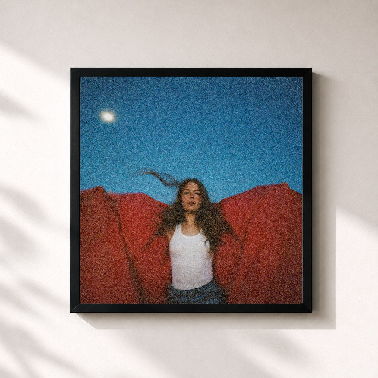 #noir Tableau carré de l'album Heard It In A Past Life de Maggie Rogers, cadre noir 32x32 cm