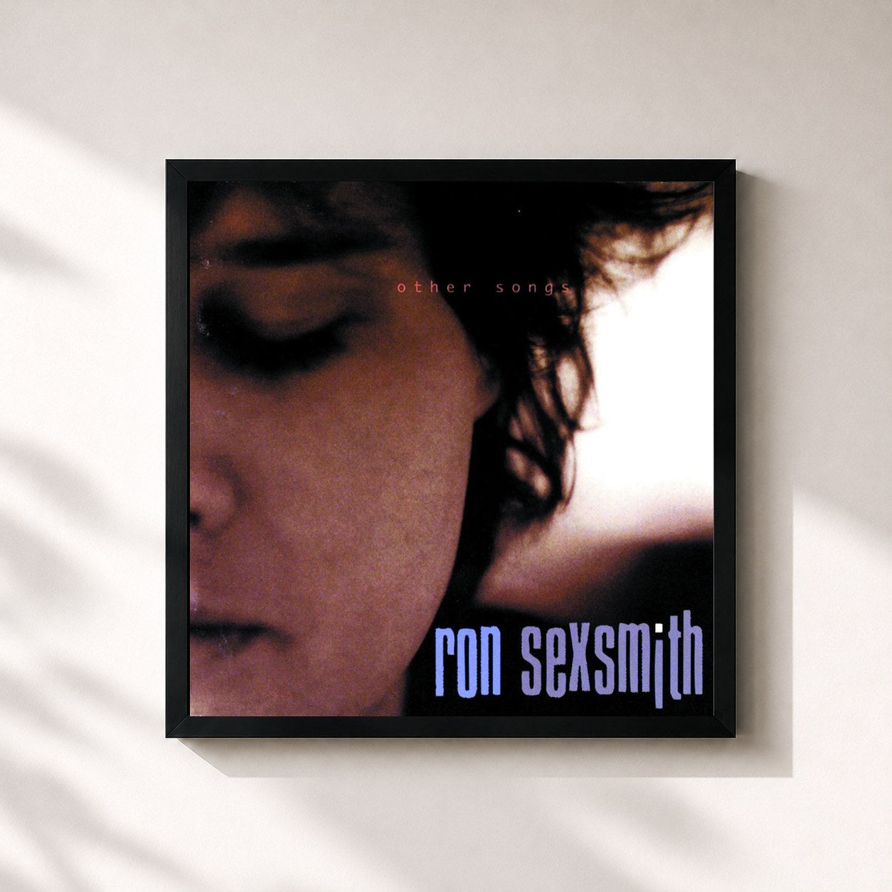 #noir Tableau carré de l'album Other Songs de Ron Sexsmith, cadre noir 32x32 cm