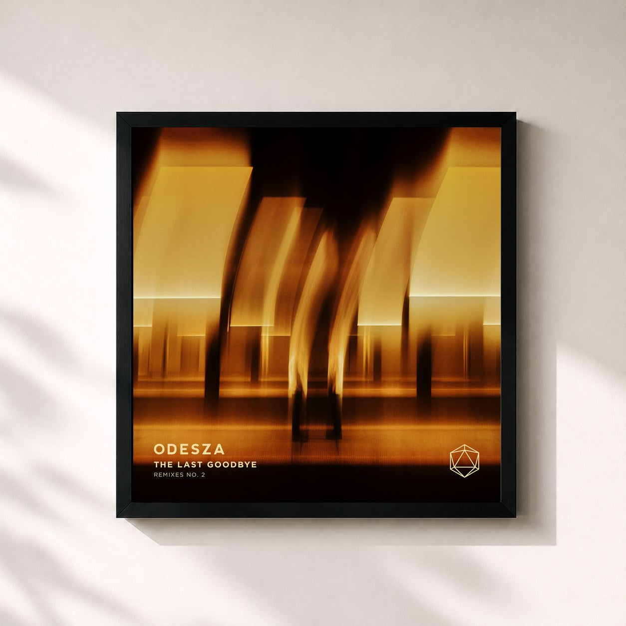 #noir Tableau carré de l'album The Last Goodbye Remixes N°.2 de ODESZA, cadre noir 32x32 cm