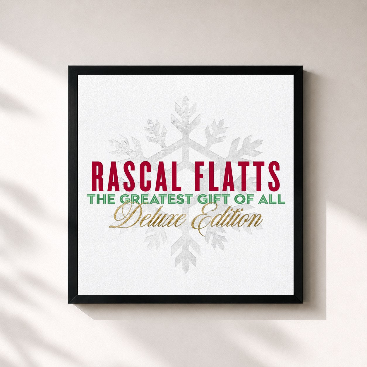#noir Tableau carré de l'album The Greatest Gift Of All (Deluxe Edition) de Rascal Flatts, cadre noir 32x32 cm