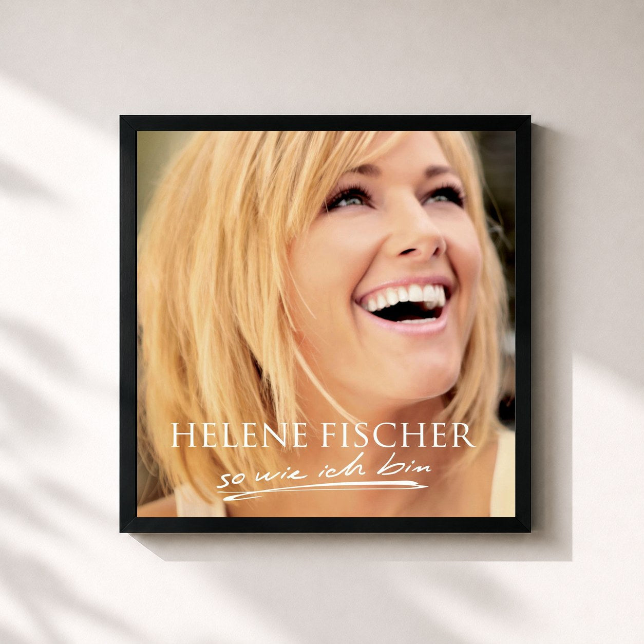 #noir Tableau carré de l'album So Wie Ich Bin de Helene Fischer, cadre noir 32x32 cm