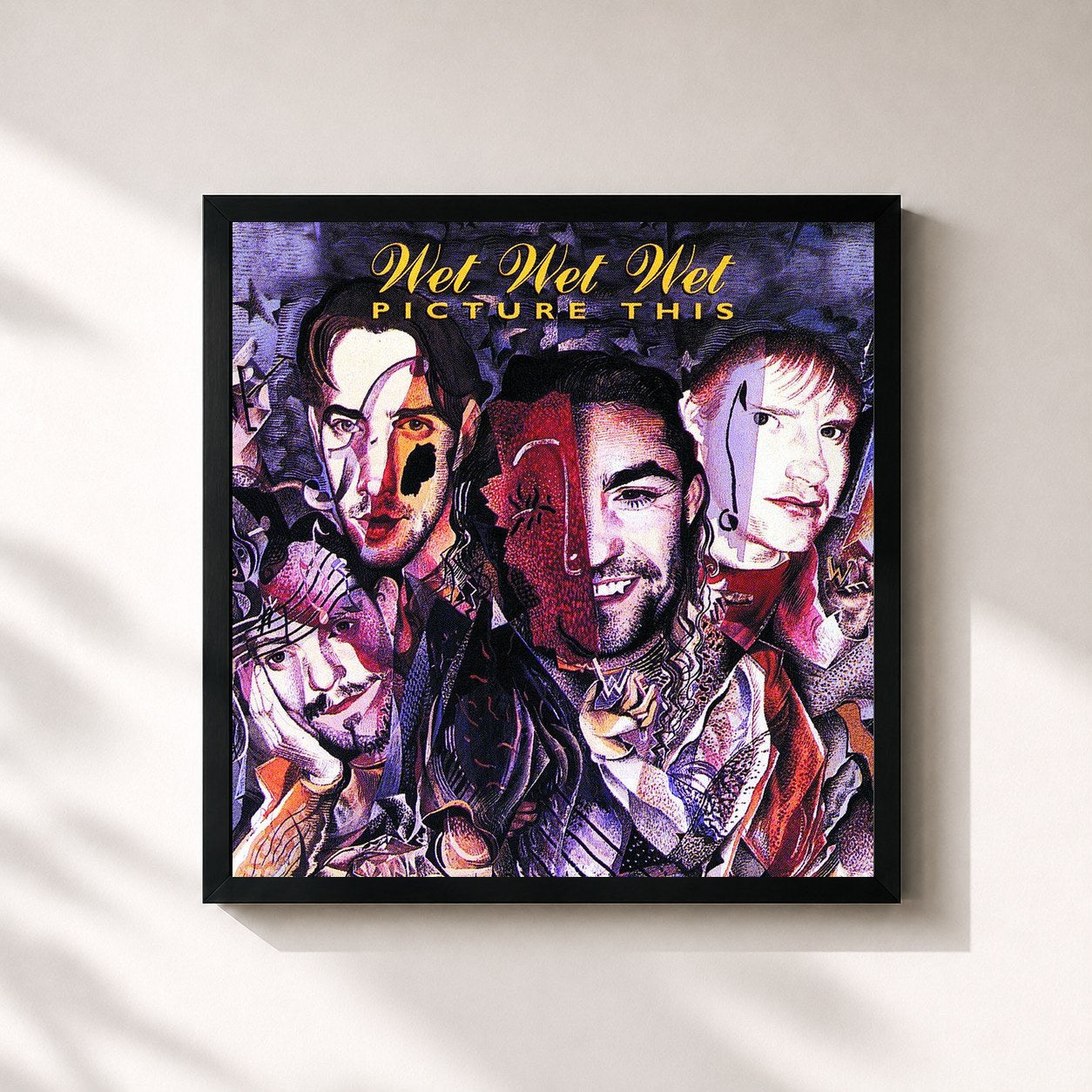 #noir Tableau carré de l'album Picture This de Wet Wet Wet, cadre noir 32x32 cm