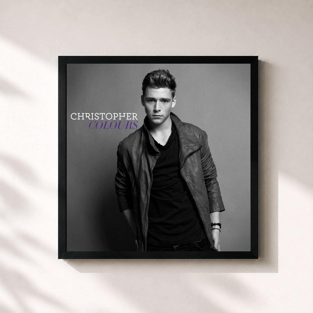 #noir Tableau carré de l'album Colours de Christopher, cadre noir 32x32 cm