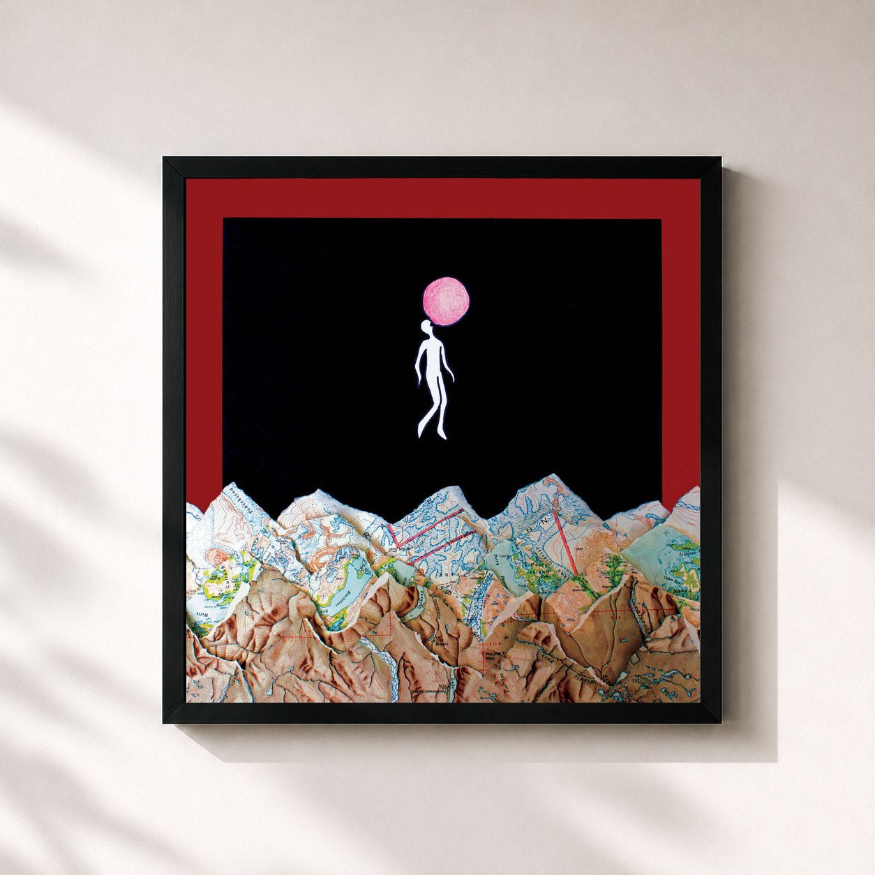 #noir Tableau carré de l'album Historian de Lucy Dacus, cadre noir 32x32 cm