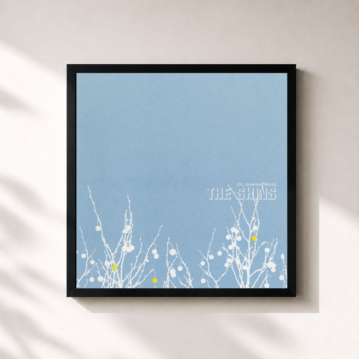 #noir Tableau carré de l'album Oh, Inverted World de The Shins, cadre noir 32x32 cm