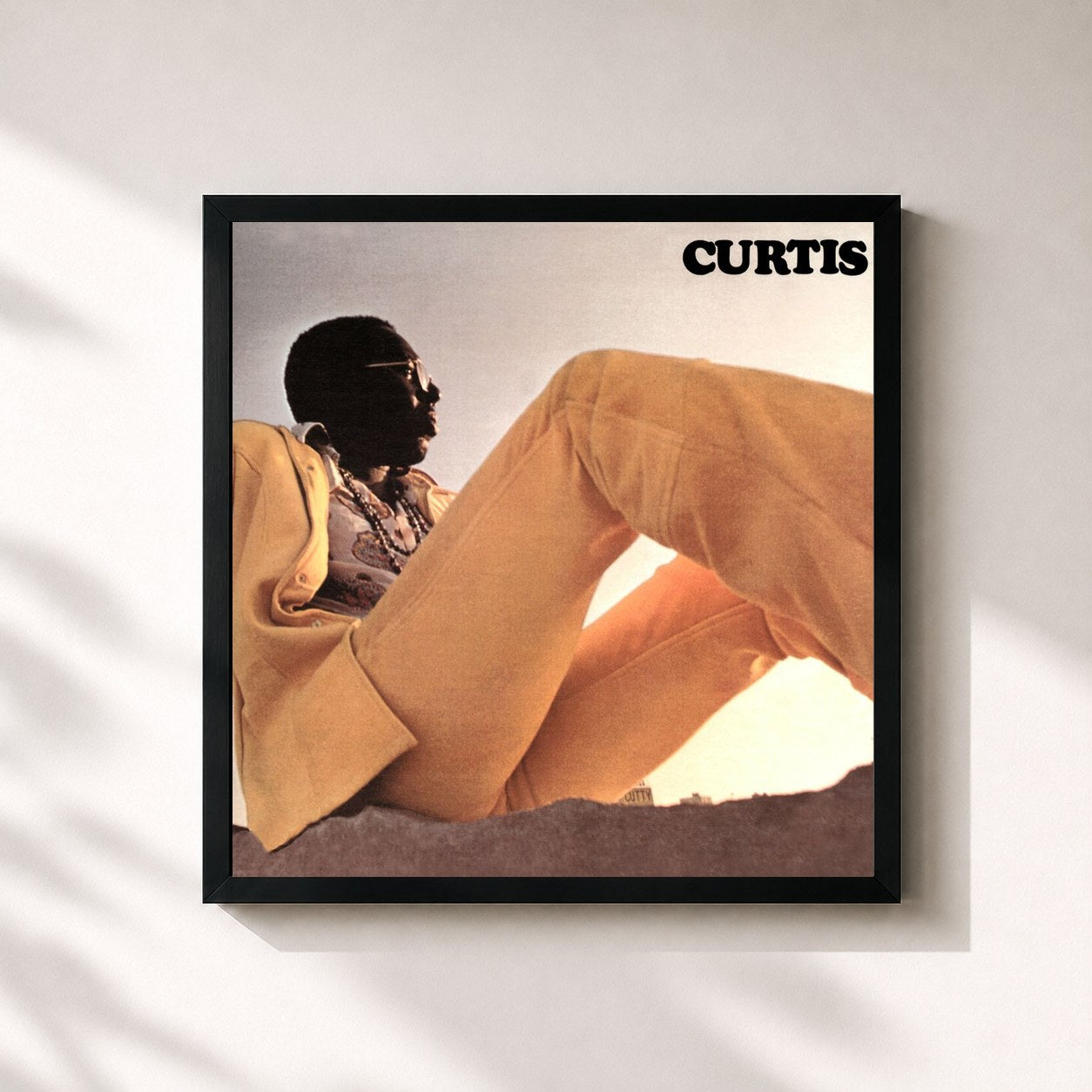 #noir Tableau carré de l'album Curtis (Expanded Edition) de Curtis Mayfield, cadre noir 32x32 cm