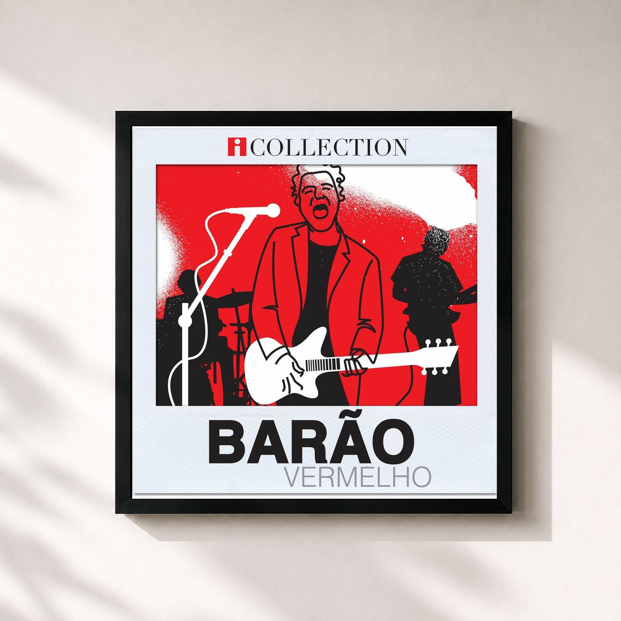 #noir Tableau carré de l'album iCollection - Barão Vermelho de Barão Vermelho, cadre noir 32x32 cm
