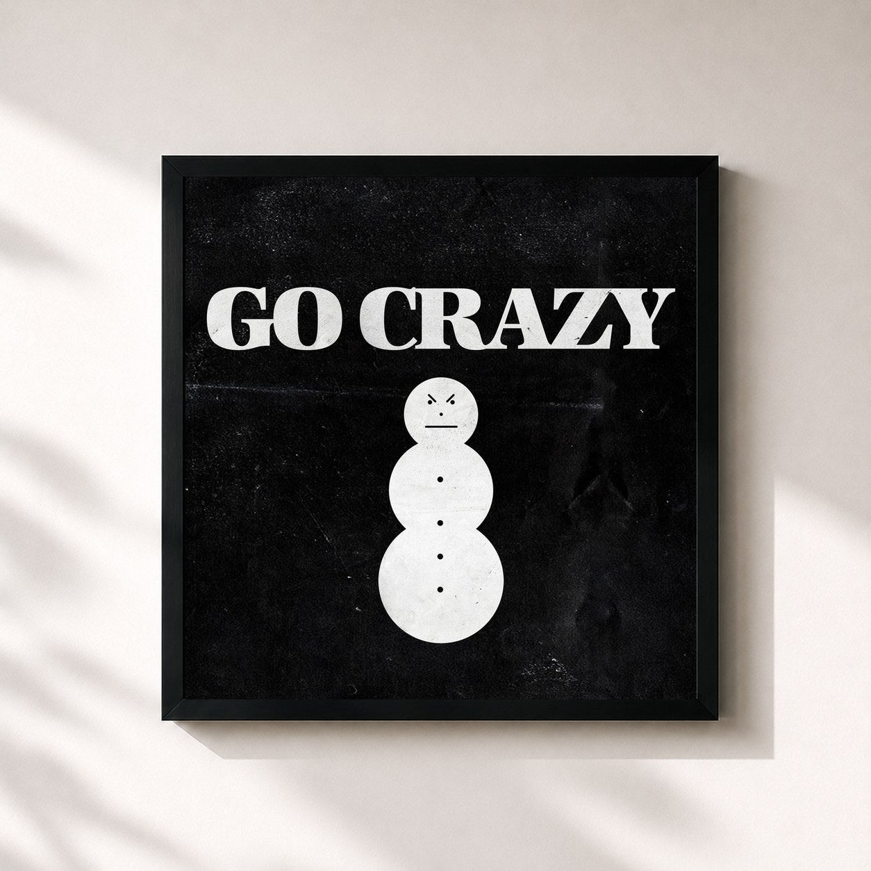 #noir Tableau carré de l'album Go Crazy de Jeezy, cadre noir 32x32 cm
