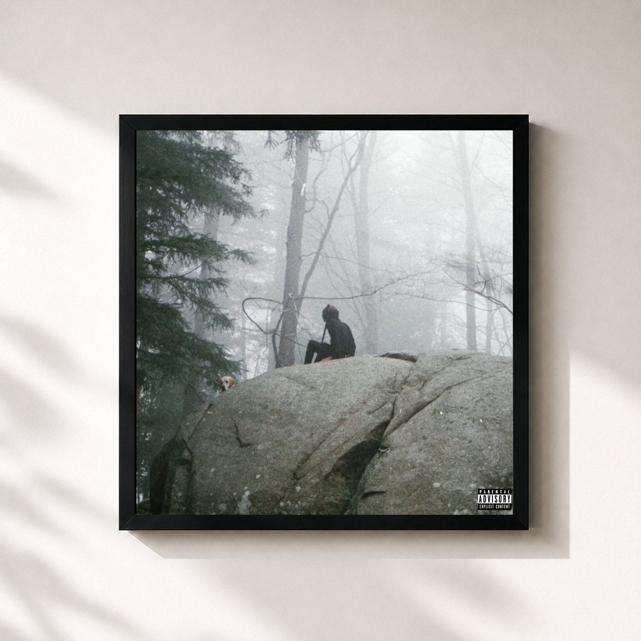 #noir Tableau carré de l'album OOO de Rojuu, cadre noir 32x32 cm
