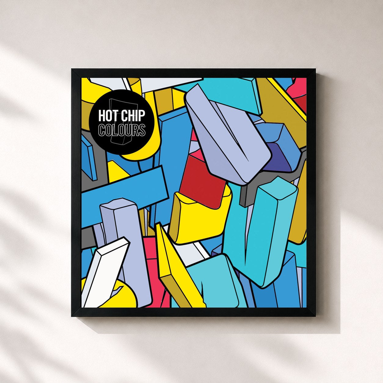 #noir Tableau carré de l'album Colours (The B-Sides) de Hot Chip, cadre noir 32x32 cm