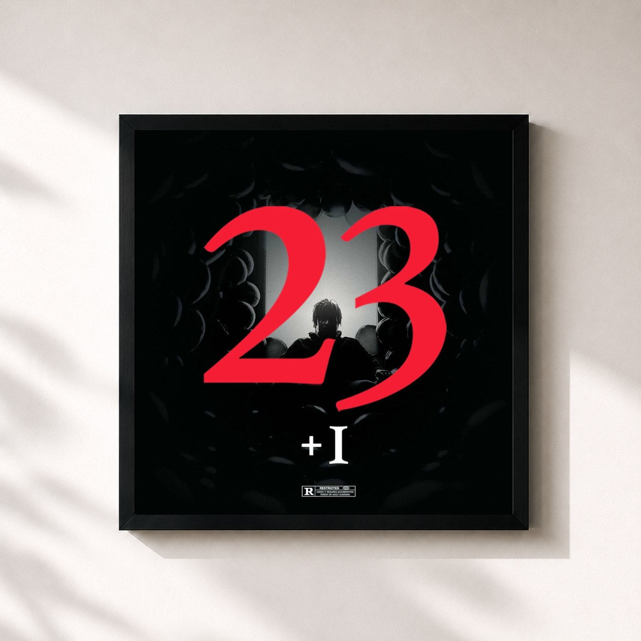 #noir Tableau carré de l'album 23+1 de Gianni, cadre noir 32x32 cm