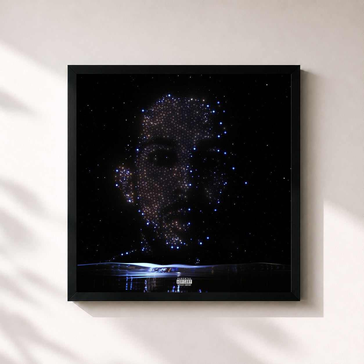 #noir Tableau carré de l'album Starlight de De La Ghetto, cadre noir 32x32 cm