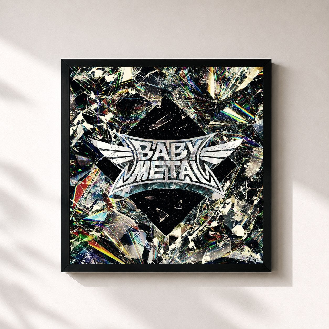 #noir Tableau carré de l'album METAL FORTH de BABYMETAL, cadre noir 32x32 cm