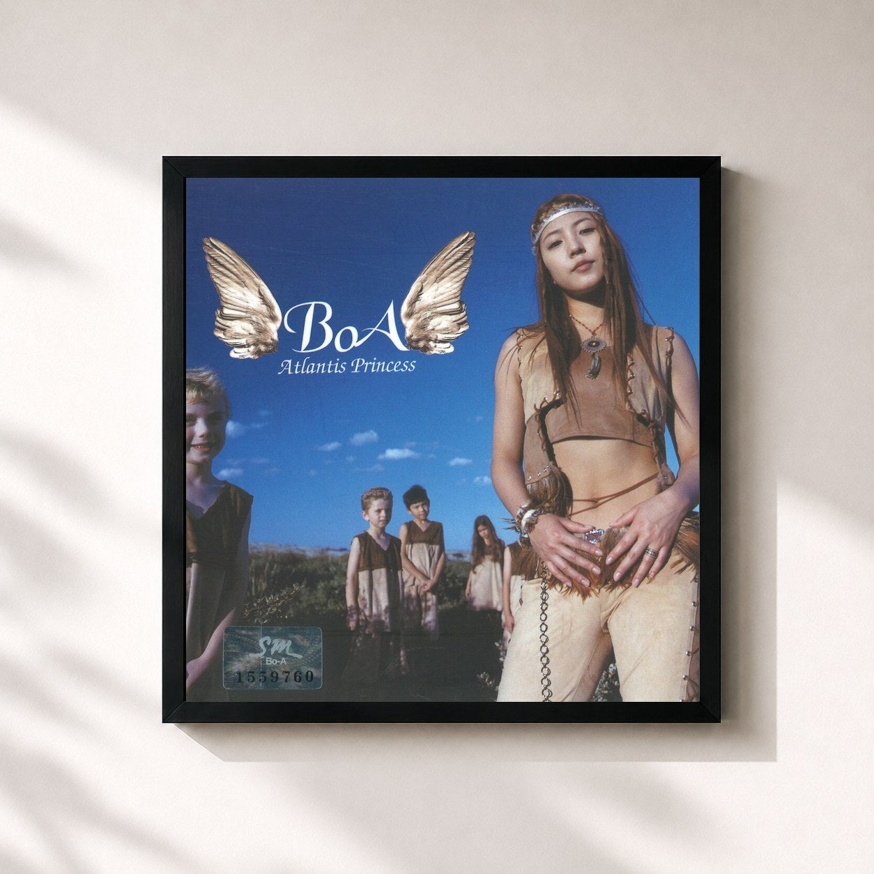 #noir Tableau carré de l'album Atlantis Princess - The 3rd Album de BoA, cadre noir 32x32 cm
