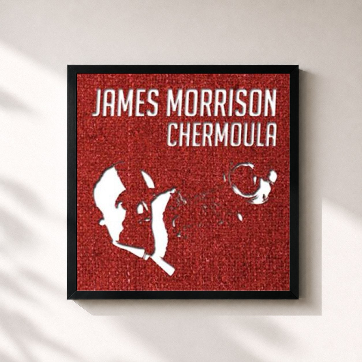 #noir Tableau carré de l'album Chermoula de James Morrison, cadre noir 32x32 cm