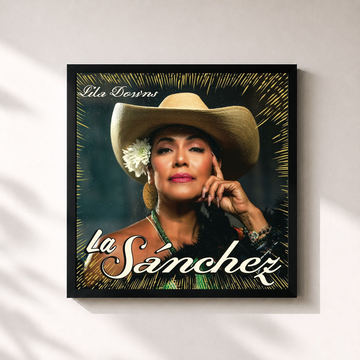 #noir Tableau carré de l'album La Sánchez de Lila Downs, cadre noir 32x32 cm