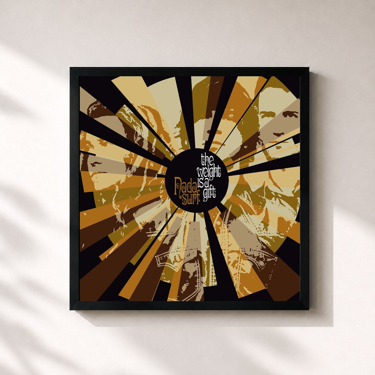 #noir Tableau carré de l'album The Weight Is a Gift de Nada Surf, cadre noir 32x32 cm