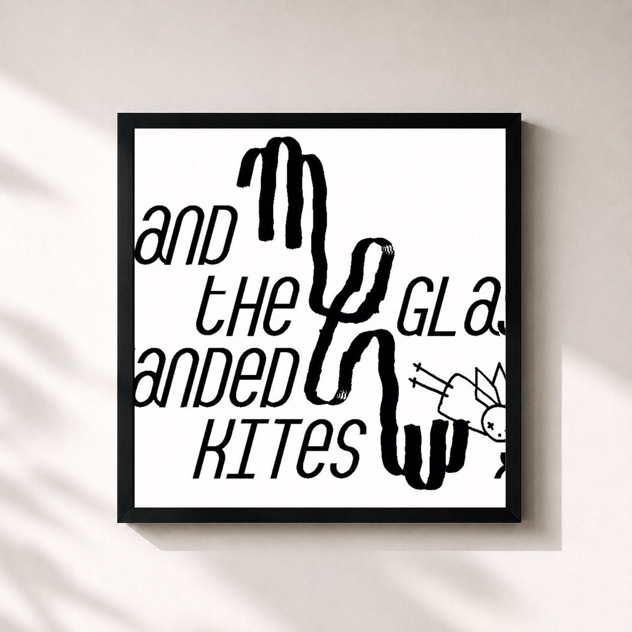 #noir Tableau carré de l'album And The Glass Handed Kites de Mew, cadre noir 32x32 cm