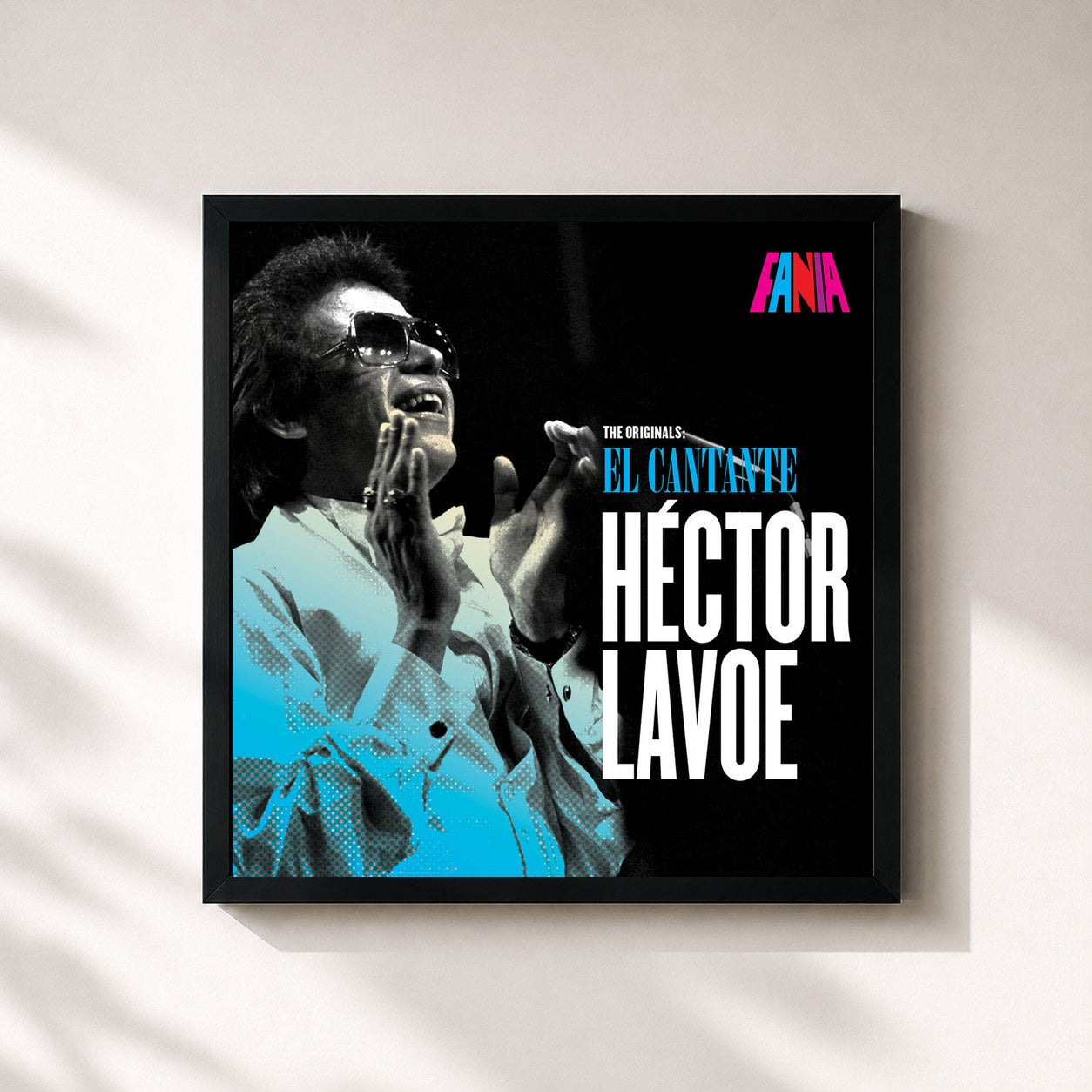 #noir Tableau carré de l'album The Originals: El Cantante de Héctor Lavoe, cadre noir 32x32 cm