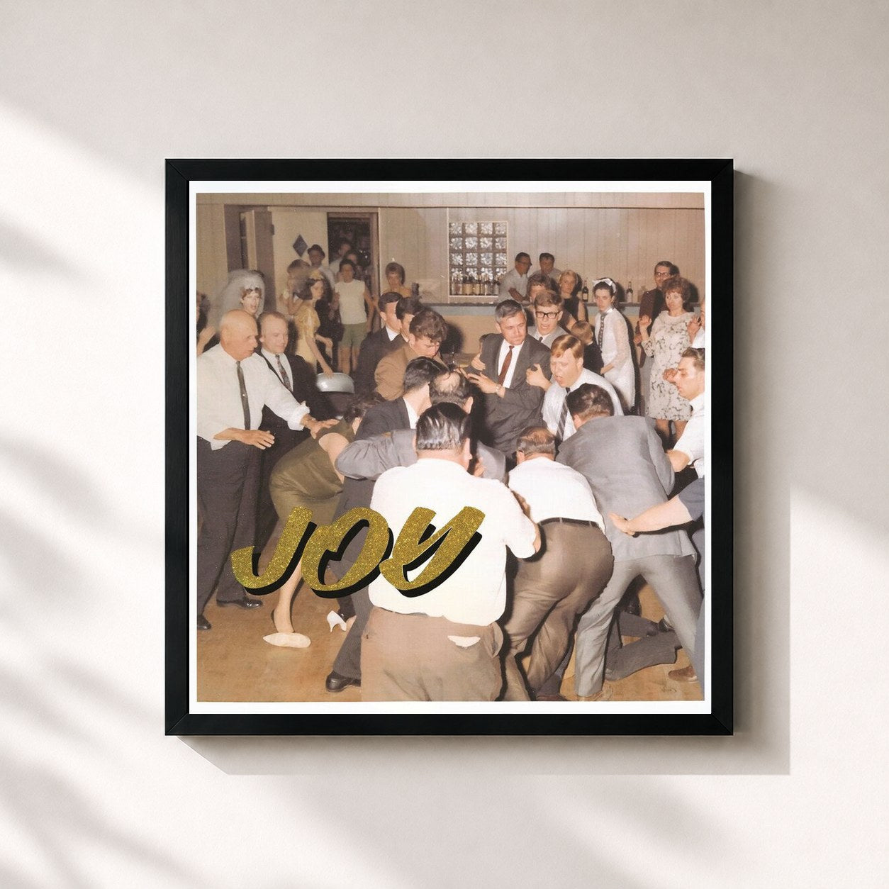 #noir Tableau carré de l'album Joy as an Act of Resistance. de IDLES, cadre noir 32x32 cm