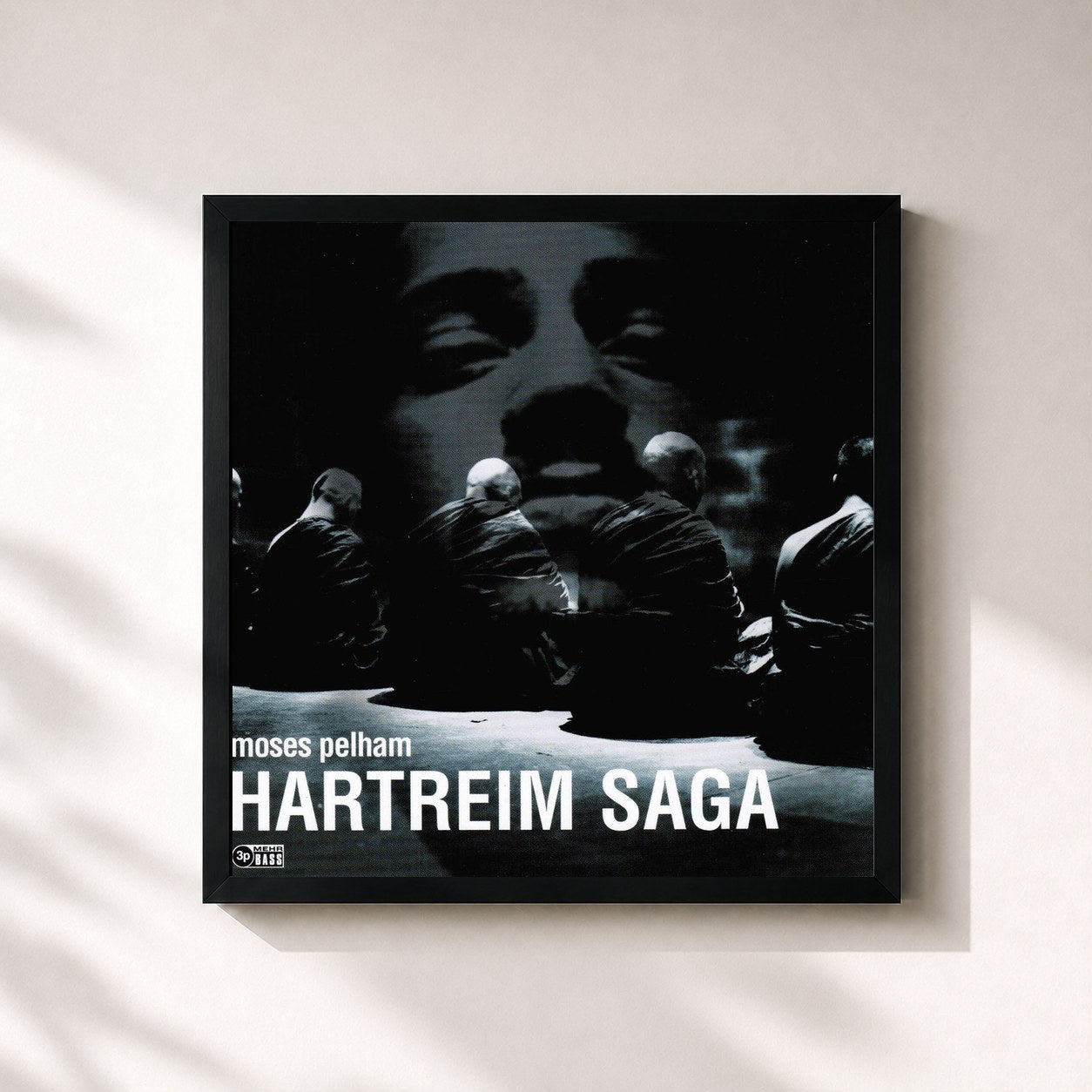 #noir Tableau carré de l'album Hartreim Saga de Moses Pelham, cadre noir 32x32 cm