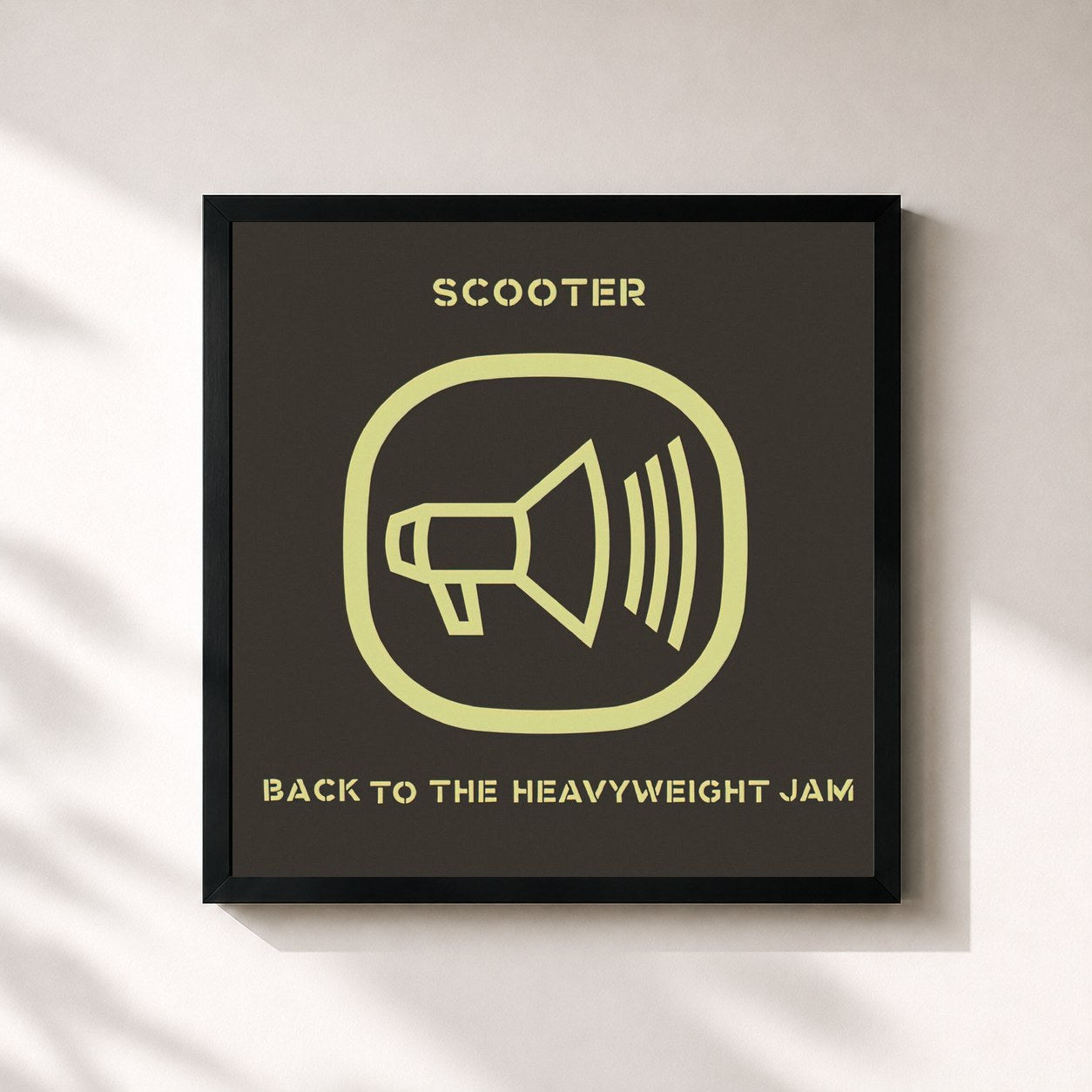 #noir Tableau carré de l'album Back To The Heavyweight Jam de Scooter, cadre noir 32x32 cm