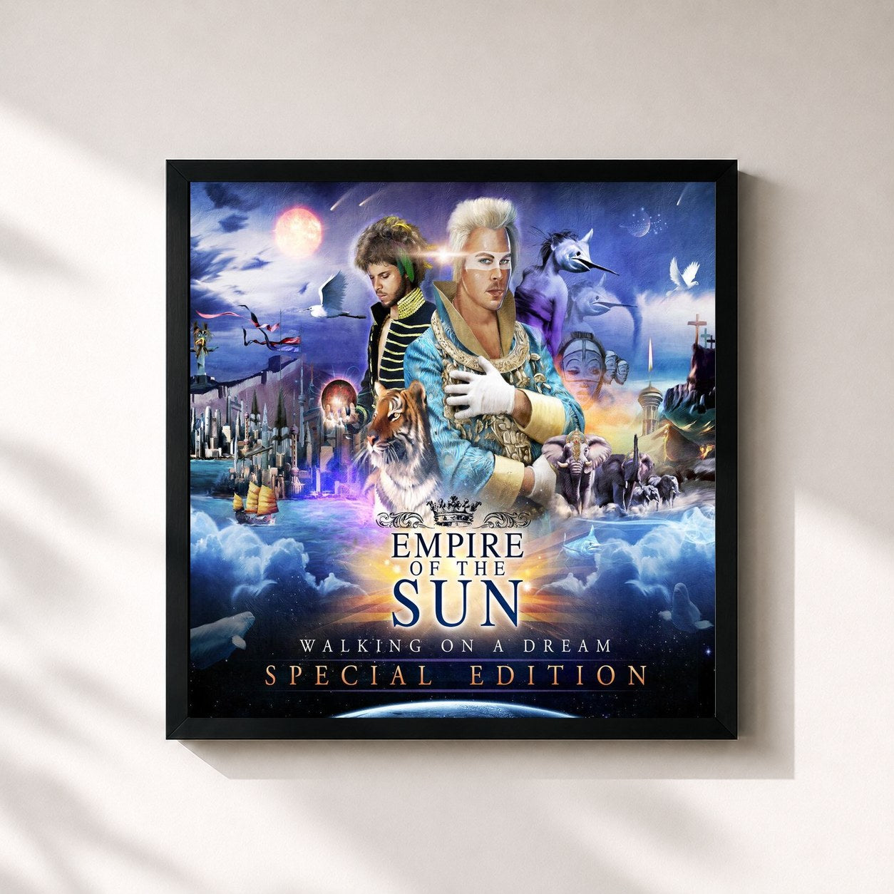 #noir Tableau carré de l'album Walking On A Dream (Special Edition) de Empire of the Sun, cadre noir 32x32 cm