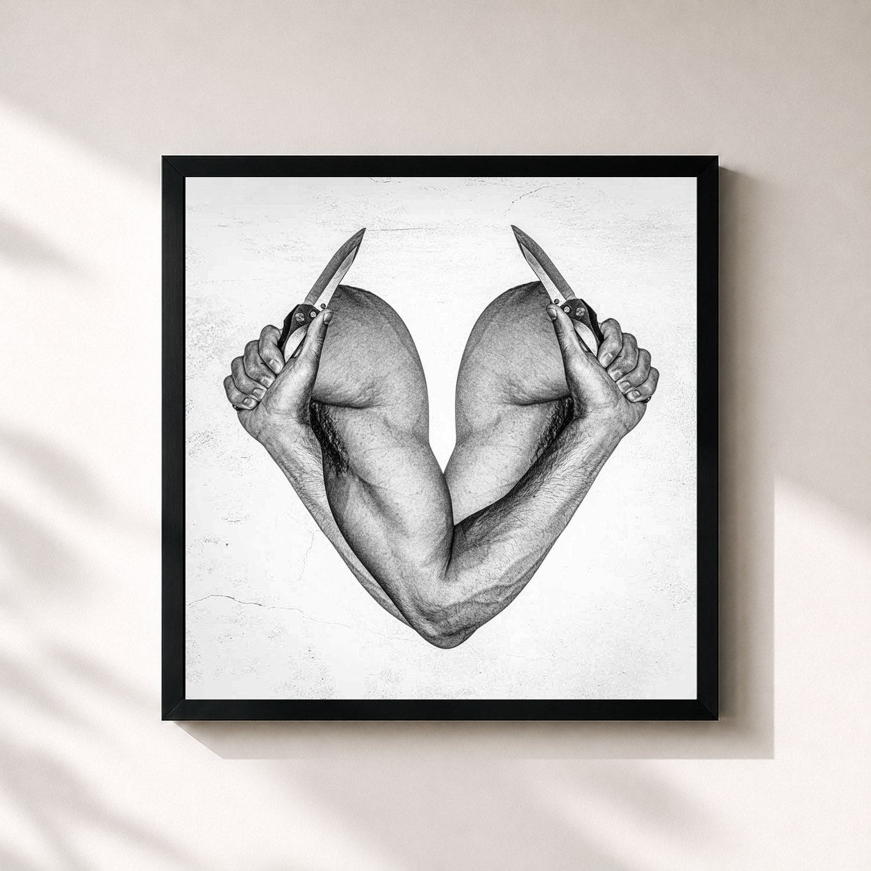 #noir Tableau carré de l'album Both Sides of the Blade (EP) de Max McNown, cadre noir 32x32 cm