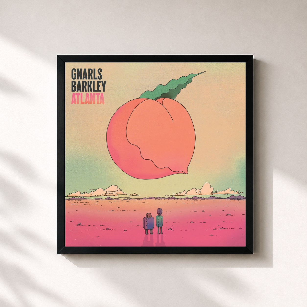 #noir Tableau carré de l'album Atlanta de Gnarls Barkley, cadre noir 32x32 cm