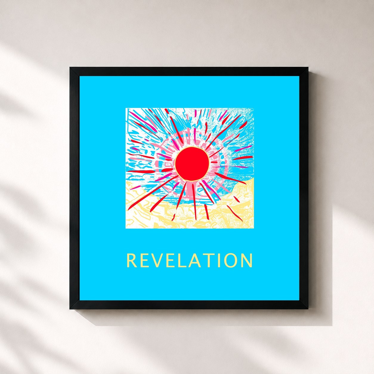 #noir Tableau carré de l'album Revelation de Kakkmaddafakka, cadre noir 32x32 cm