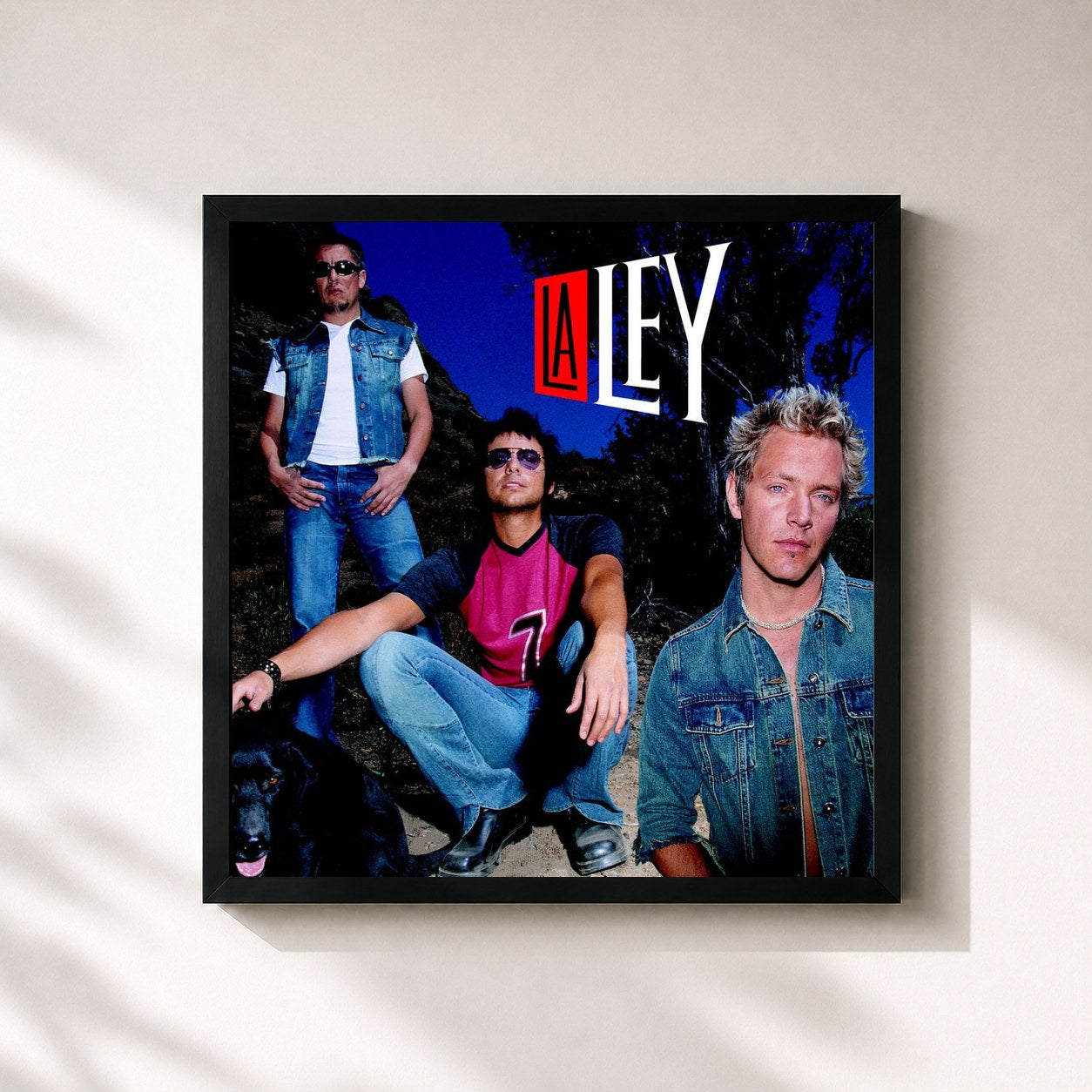 #noir Tableau carré de l'album La Ley de La Ley, cadre noir 32x32 cm