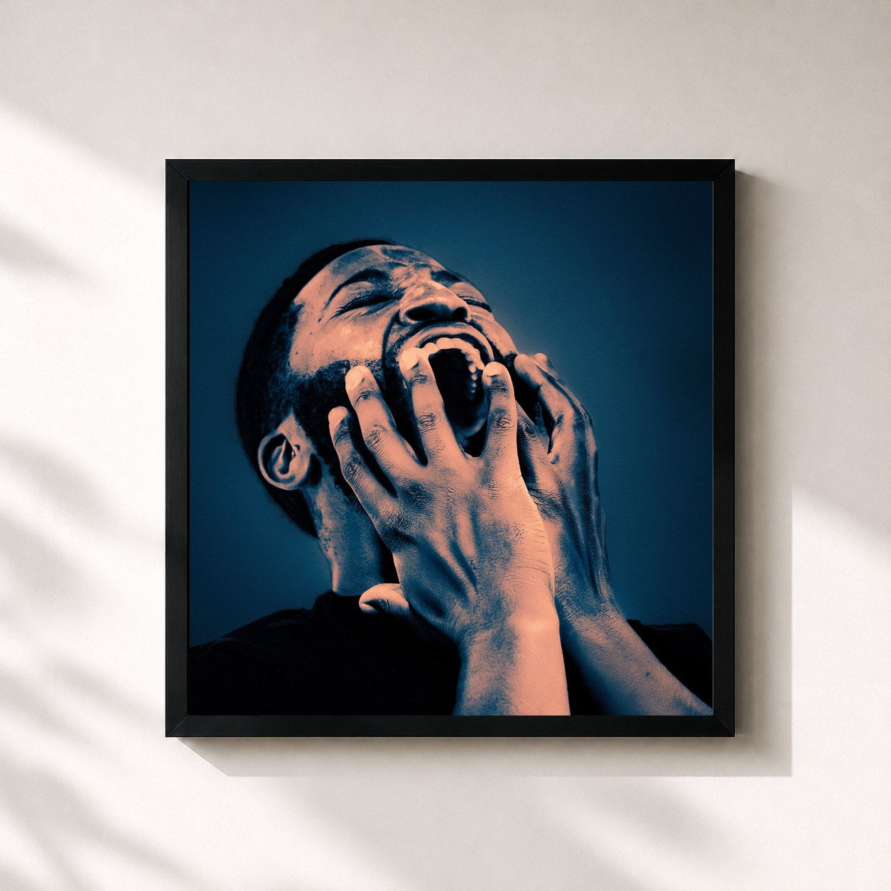 #noir Tableau carré de l'album Metanoia de Rationale, cadre noir 32x32 cm