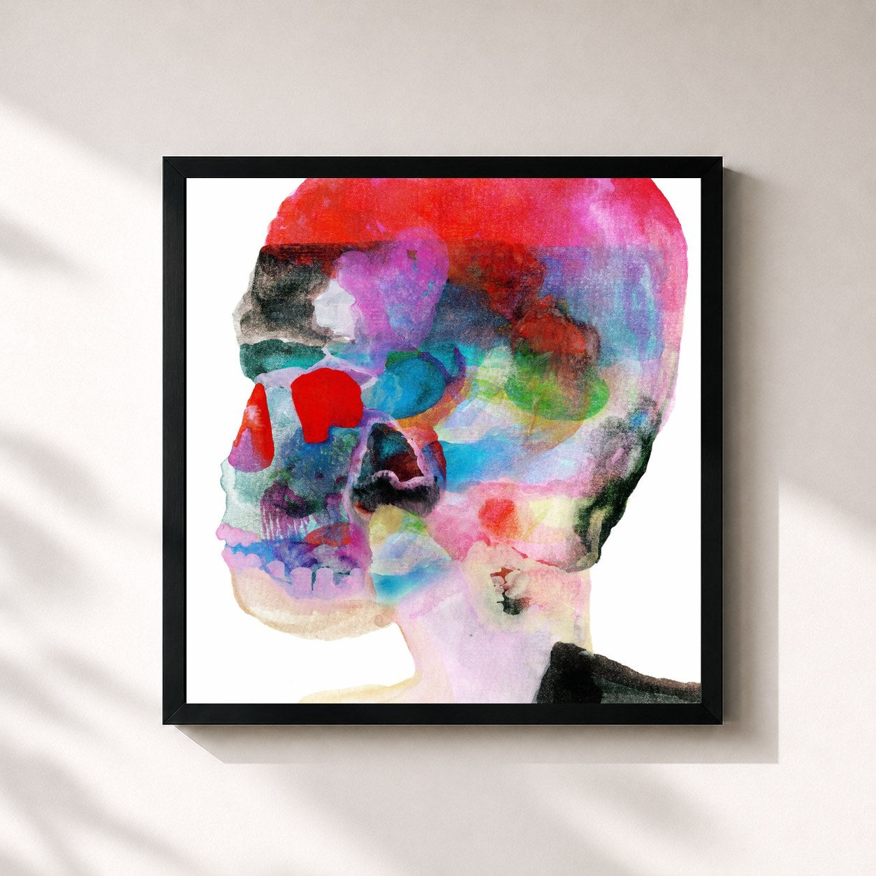 #noir Tableau carré de l'album Hot Thoughts de Spoon, cadre noir 32x32 cm