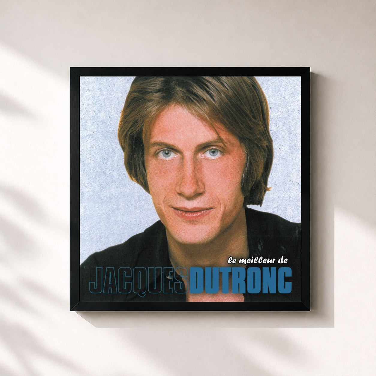 #noir Tableau carré de l'album Le meilleur de ... de Jacques Dutronc, cadre noir 32x32 cm