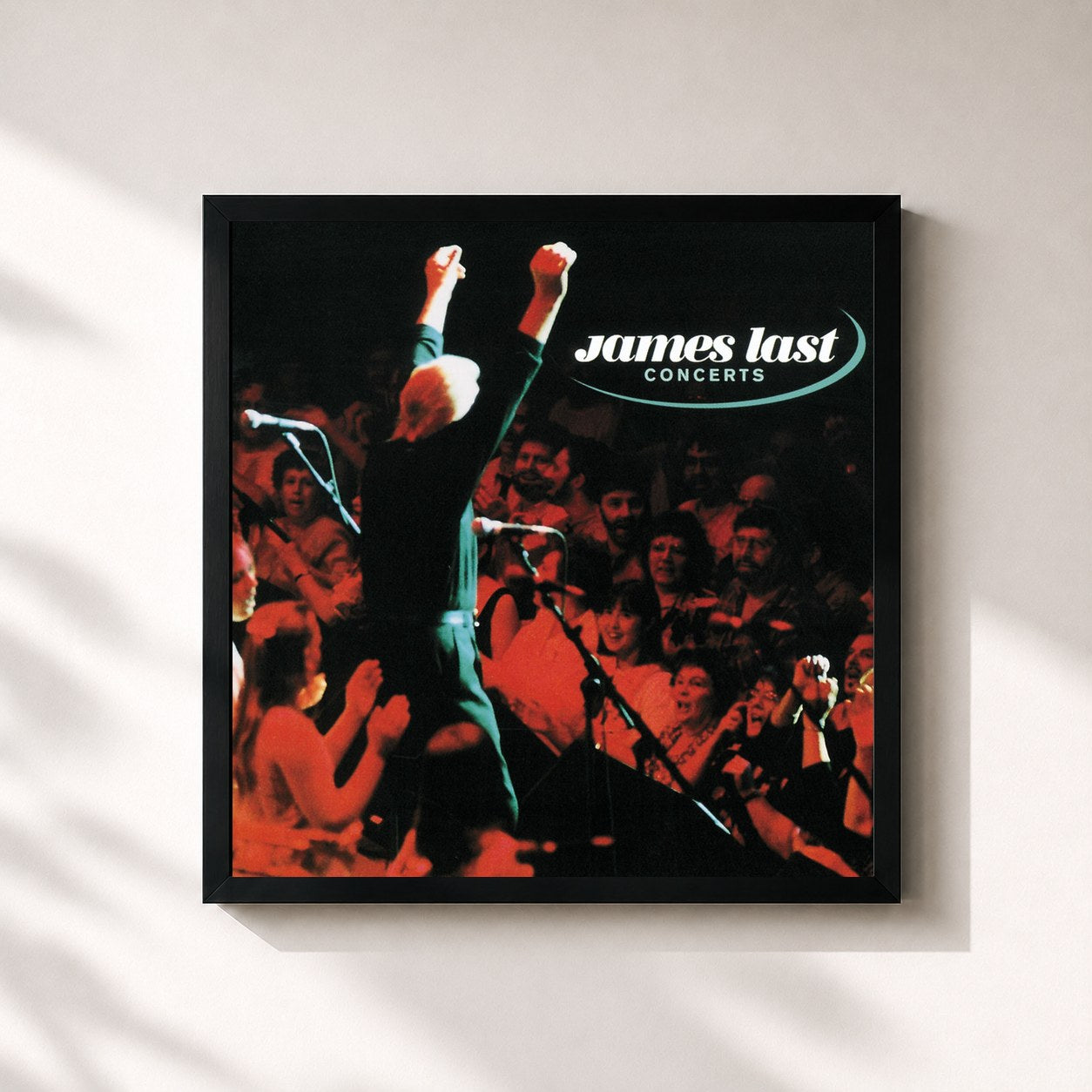 #noir Tableau carré de l'album James Last Concerts de James Last, cadre noir 32x32 cm