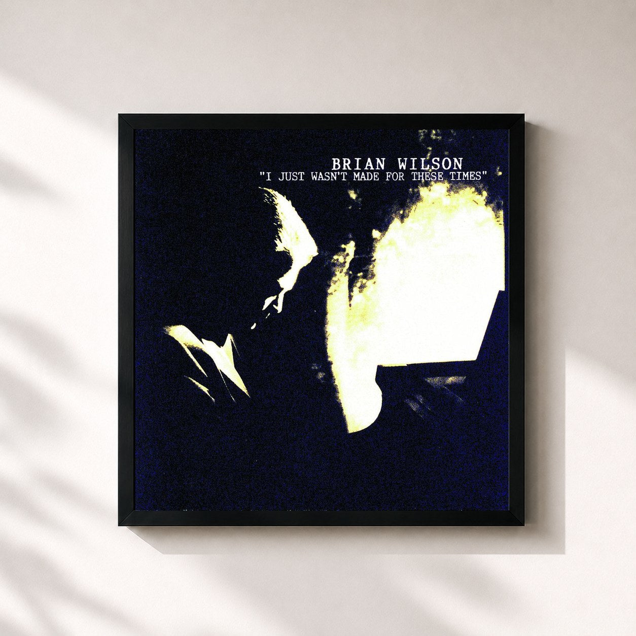 #noir Tableau carré de l'album I Just Wasn't Made For These Times de Brian Wilson, cadre noir 32x32 cm