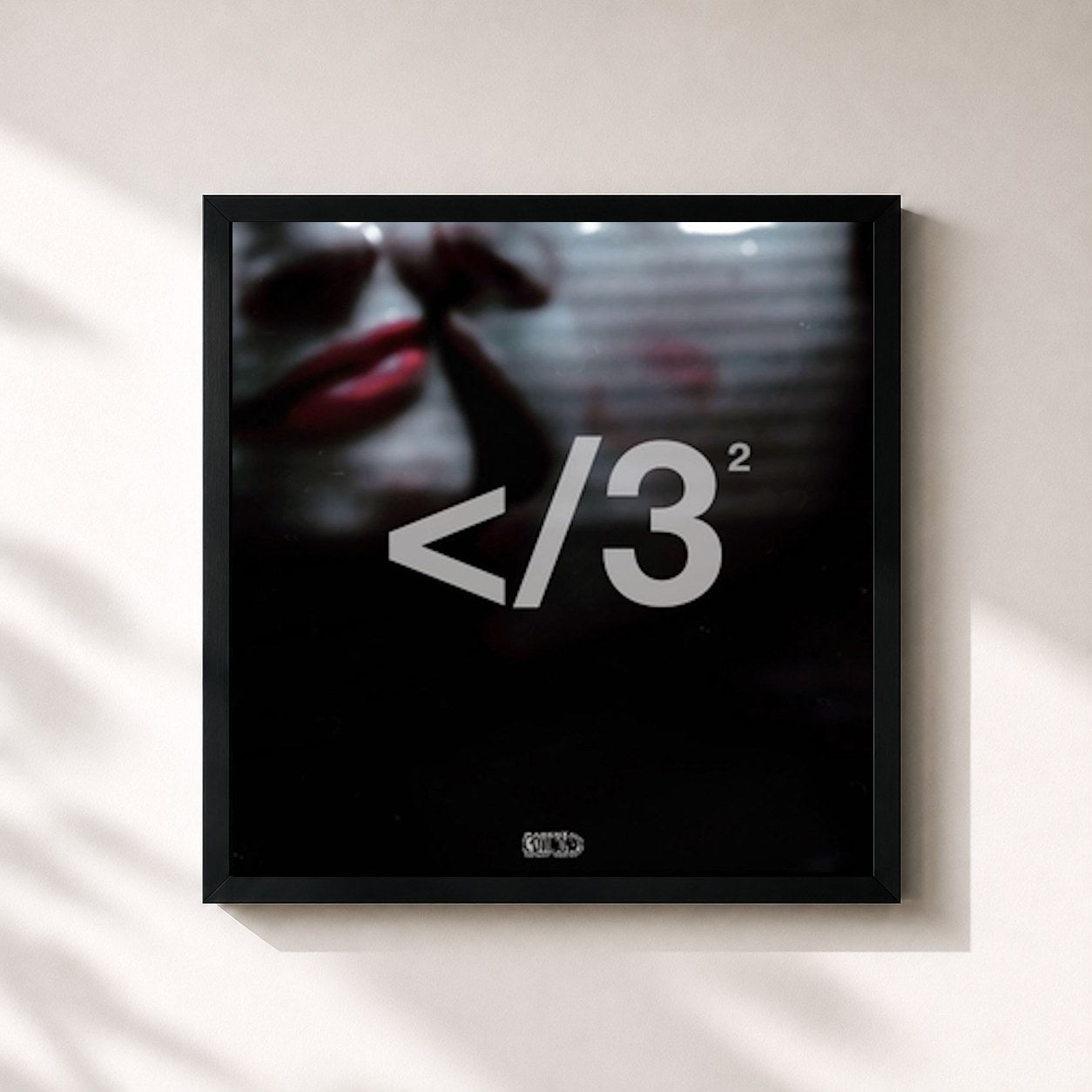 #noir Tableau carré de l'album </3² de Destroy Lonely, cadre noir 32x32 cm