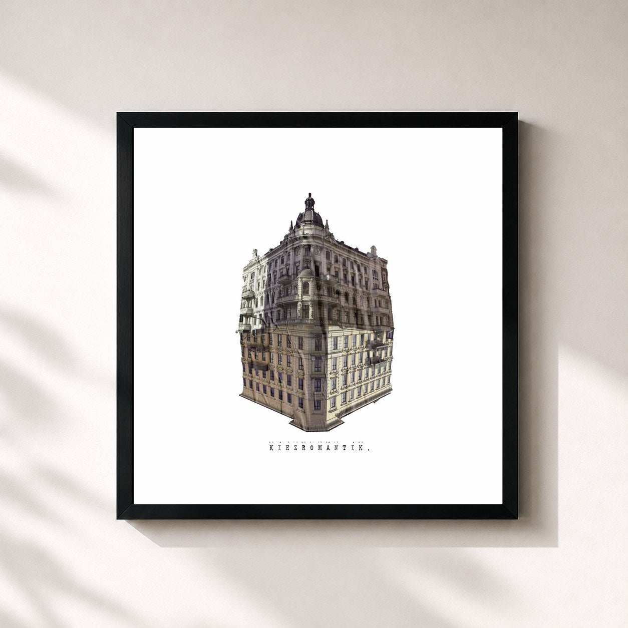#noir Tableau carré de l'album Kiezromantik de BHZ, cadre noir 32x32 cm