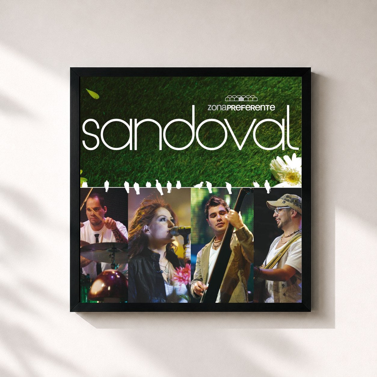 #noir Tableau carré de l'album Zona Preferente de Sandoval, cadre noir 32x32 cm