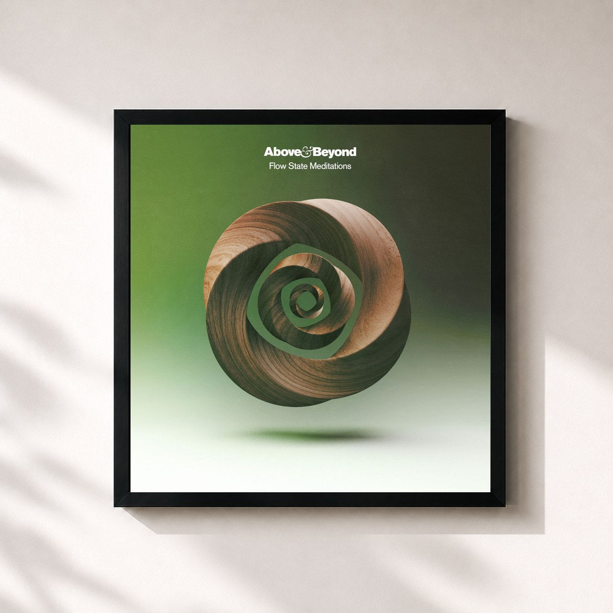 #noir Tableau carré de l'album Flow State Meditations de Above & Beyond, cadre noir 32x32 cm