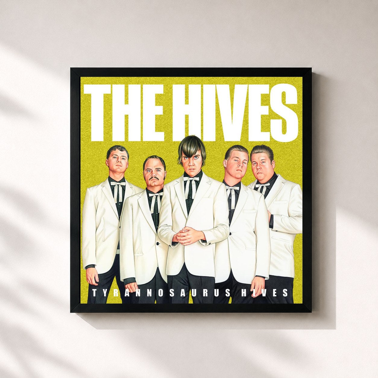 #noir Tableau carré de l'album Tyrannosaurus Hives de The Hives, cadre noir 32x32 cm