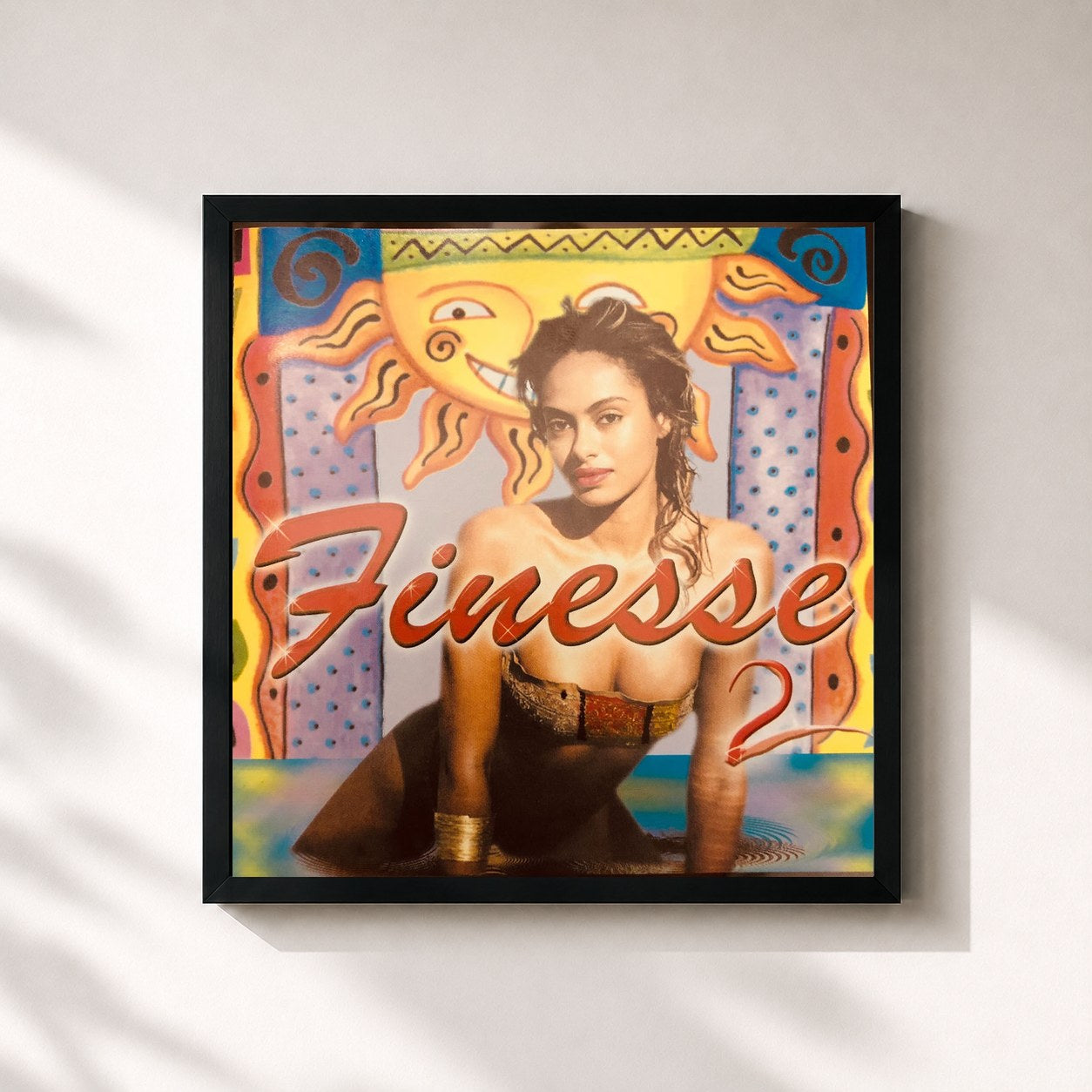 #noir Tableau carré de l'album finesse 2 de Finesse, cadre noir 32x32 cm