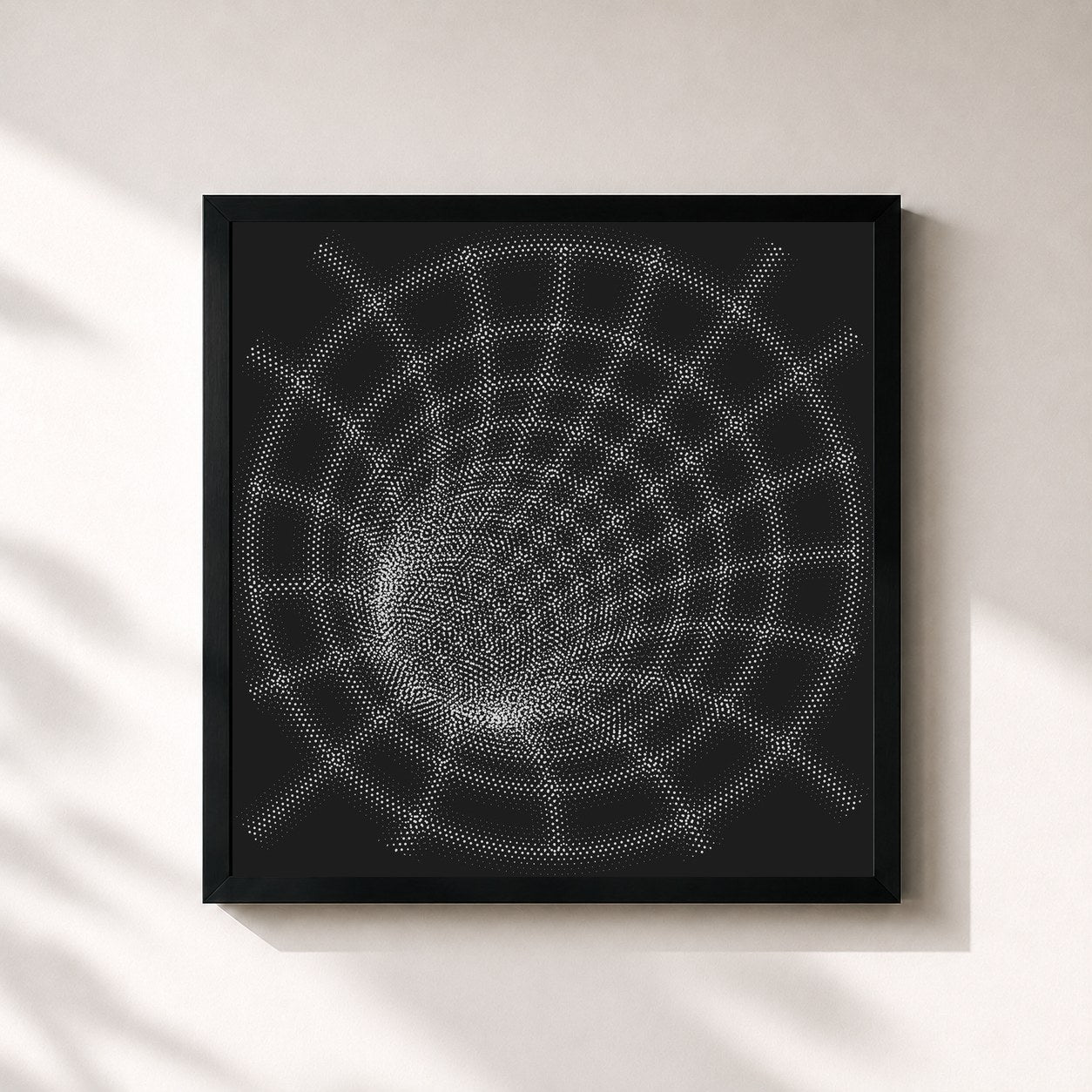 #noir Tableau carré de l'album EVEN MORE D4TA de Moderat, cadre noir 32x32 cm