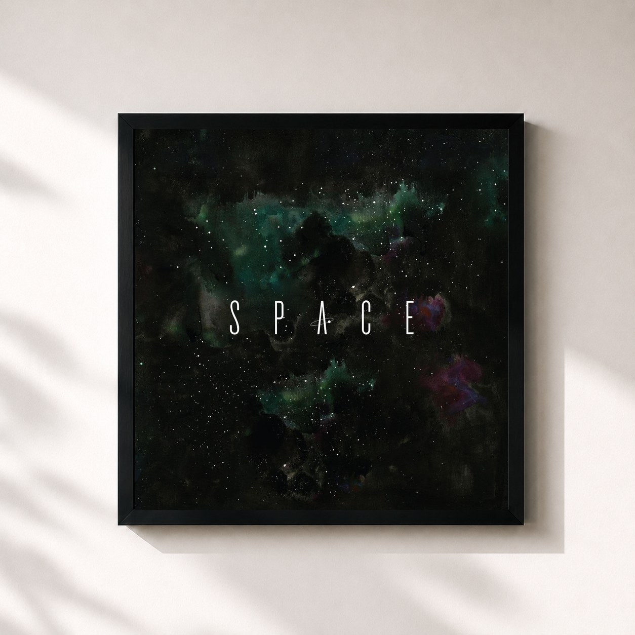 #noir Tableau carré de l'album Atlas: Space (Deluxe) de Sleeping At Last, cadre noir 32x32 cm