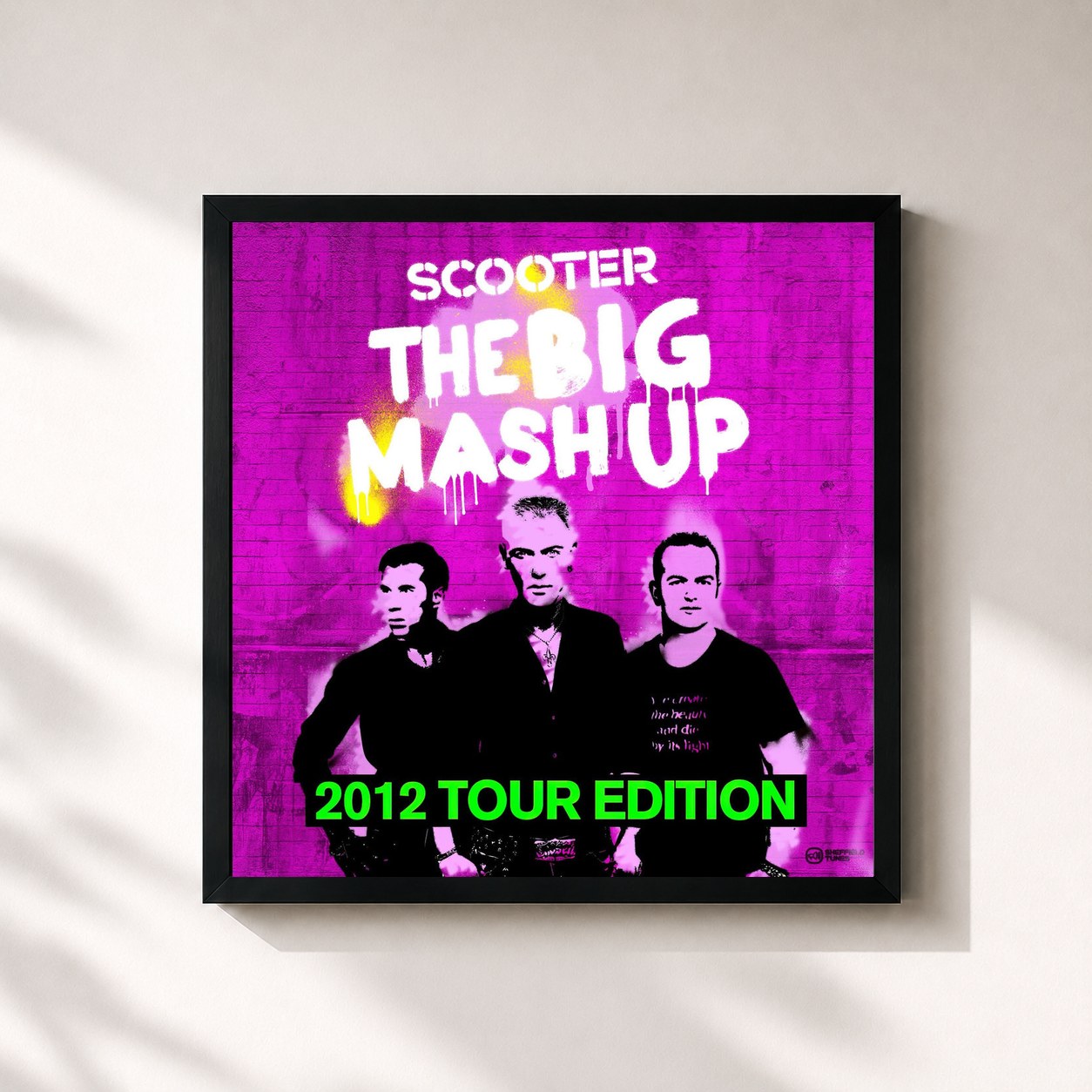 #noir Tableau carré de l'album The Big Mash Up (2012 Tour Edition) de Scooter, cadre noir 32x32 cm