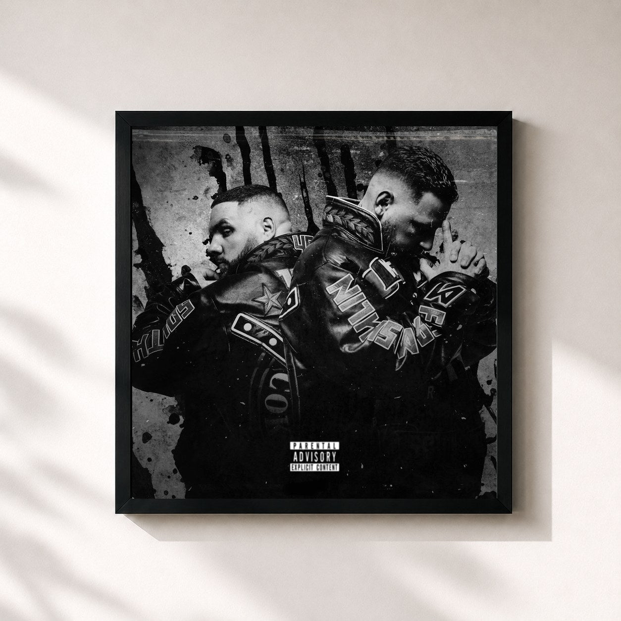 #noir Tableau carré de l'album CANCEL CULTURE NIGHTMARE de Fler, cadre noir 32x32 cm
