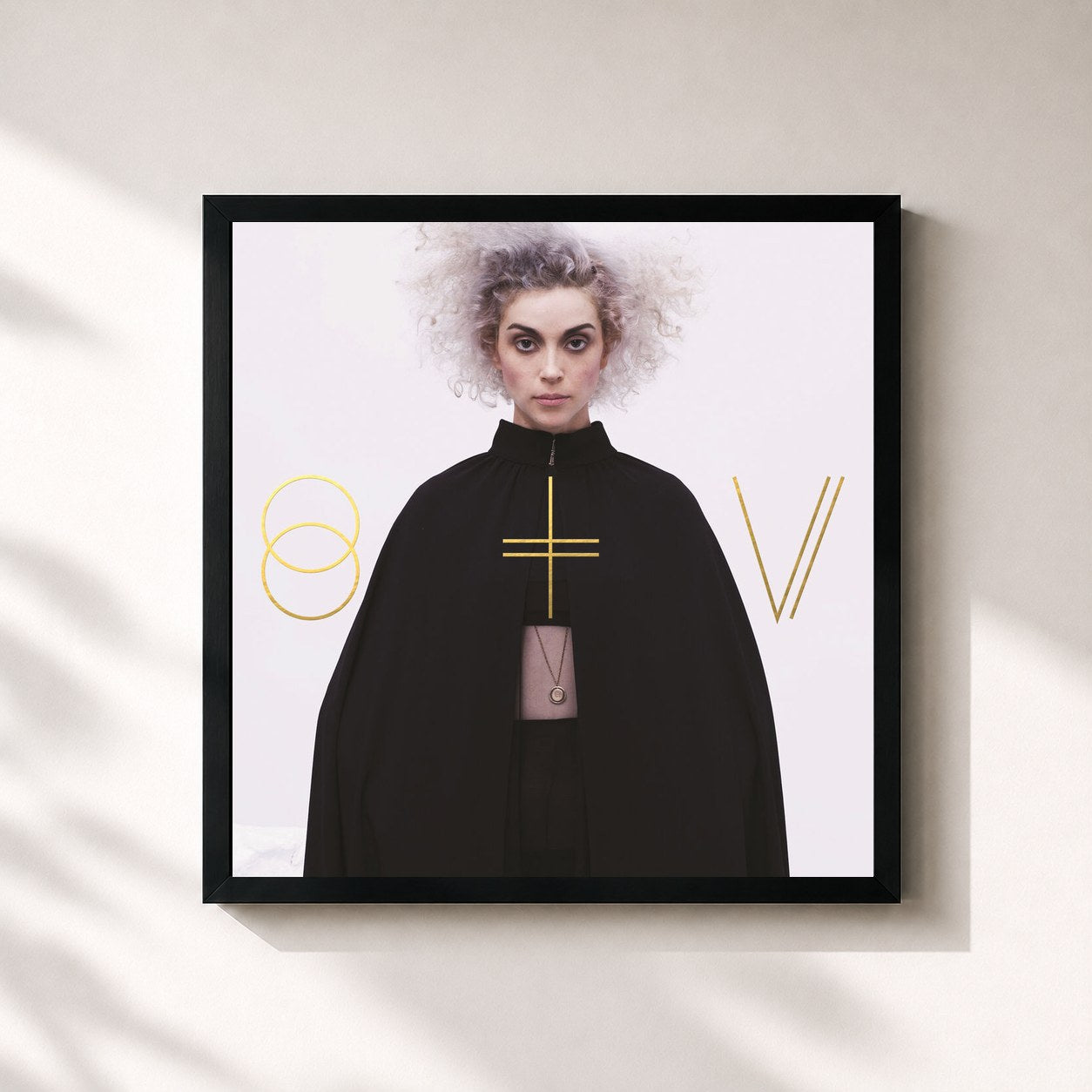 #noir Tableau carré de l'album St. Vincent (Deluxe Edition) de St. Vincent, cadre noir 32x32 cm