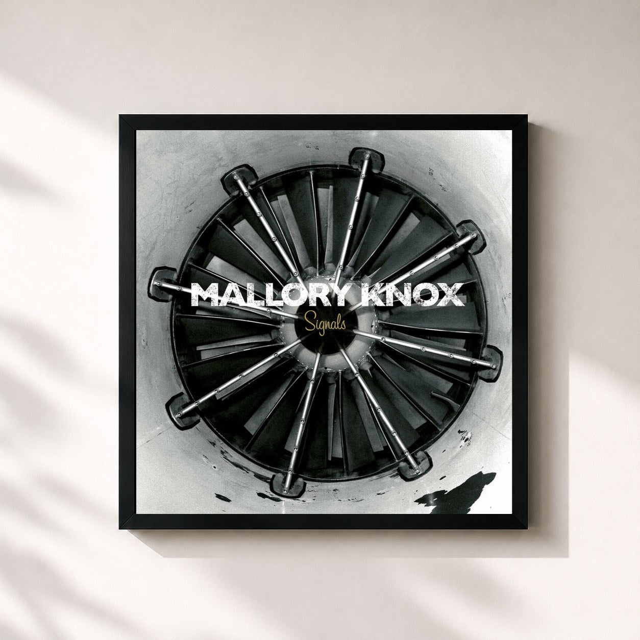 #noir Tableau carré de l'album Signals de Mallory Knox, cadre noir 32x32 cm